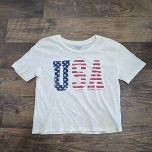 Patriotic USA Graphic Tee - White, Red, Blue